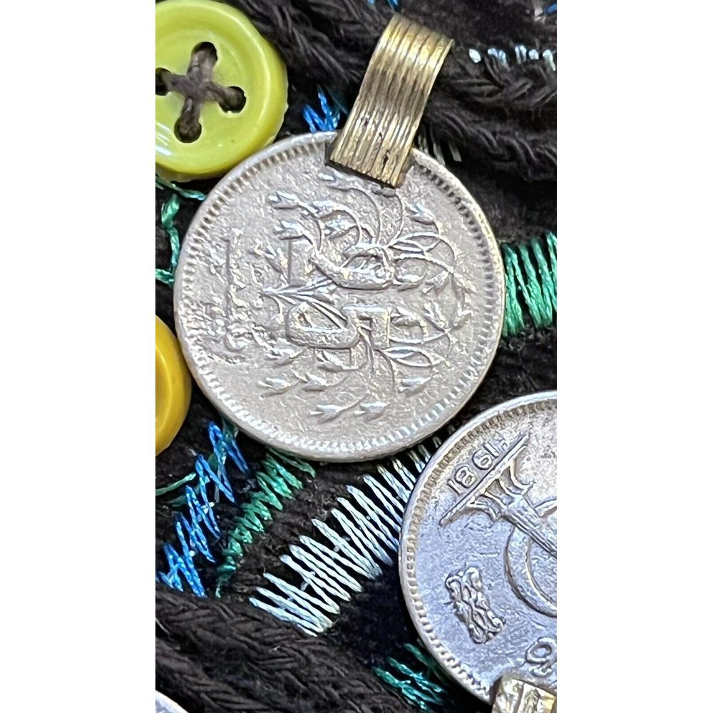 Pakistan 48 Paisa Coin Decorated Purse With Beads Embroidery 1969-1981 Dated - Picture 14 of 16